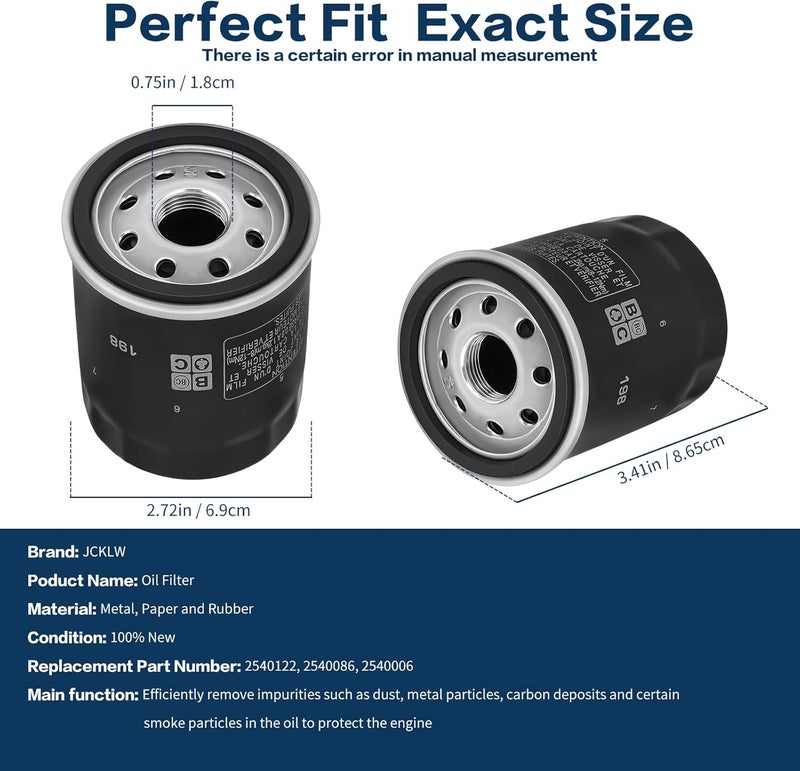 JCKLW Oil Filter 2540122 2540086 2540006 for Polaris RZR 4 S RSI 1000 Ranger Crew 570 800 900 XP fullsize Midsize General 1000 Sportsman 600 700 ACE 150 900 ATV/Frontier 2002-2005 MVRS 800 2009(2PCS) - Image 2